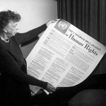 Eleanor Roosevelt holds Human Rights Declaration